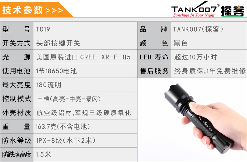 選購強光手電筒什么品牌好？探客TANK007手電筒生產廠家